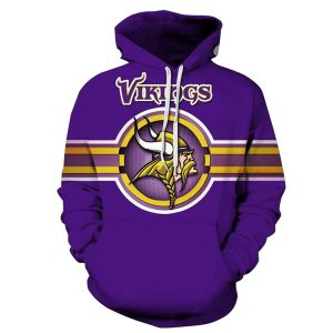 Minnesota Vikings Big Logo Lovely Purple AOP Hoodie