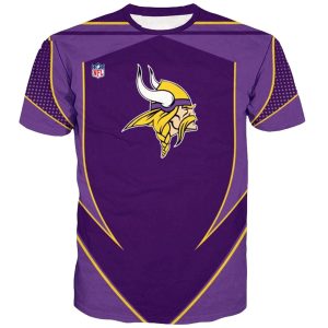 Minnesota Vikings Big Logo Purple AOP T Shirt