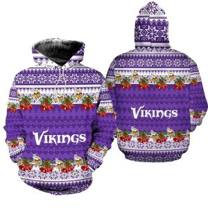Minnesota Vikings Christmas Football NFL AOP Hoodie