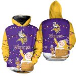 Minnesota Vikings Christmas Pattern Snowman Football AOP Hoodie