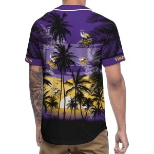 Minnesota Vikings Coconut Tropical Sunset Baseball Jersey