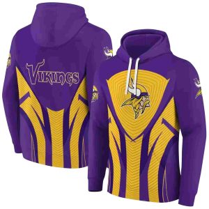 Minnesota Vikings Concentric Lines Purple Yellow AOP Hoodie