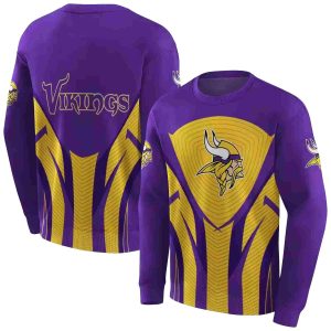 Minnesota Vikings Concentric Lines Purple Yellow AOP Sweatshirt
