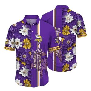 Minnesota Vikings Daisy Delight Purple Hawaiian Shirt