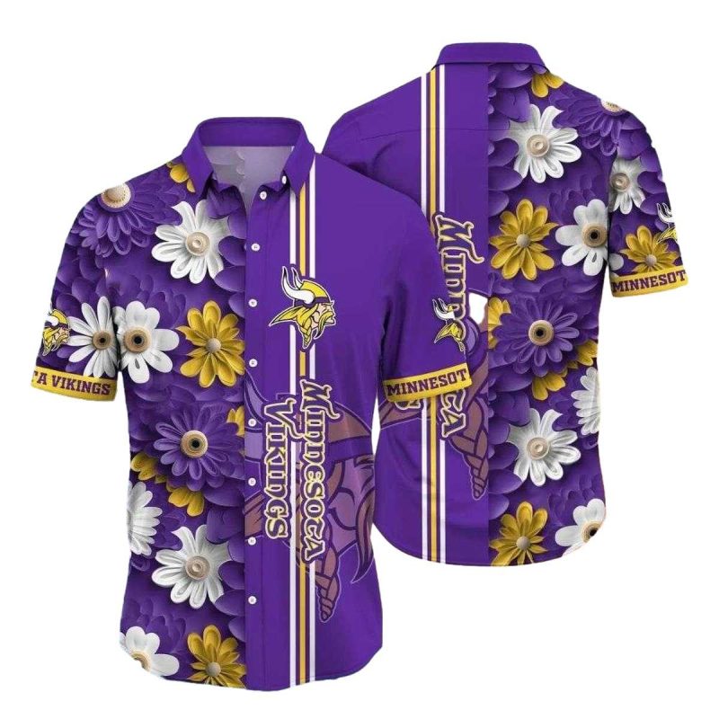 Minnesota Vikings Daisy Delight Purple Hawaiian Shirt 1