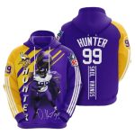 Minnesota Vikings Danielle Hunter 99 Purple Gold AOP Hoodie