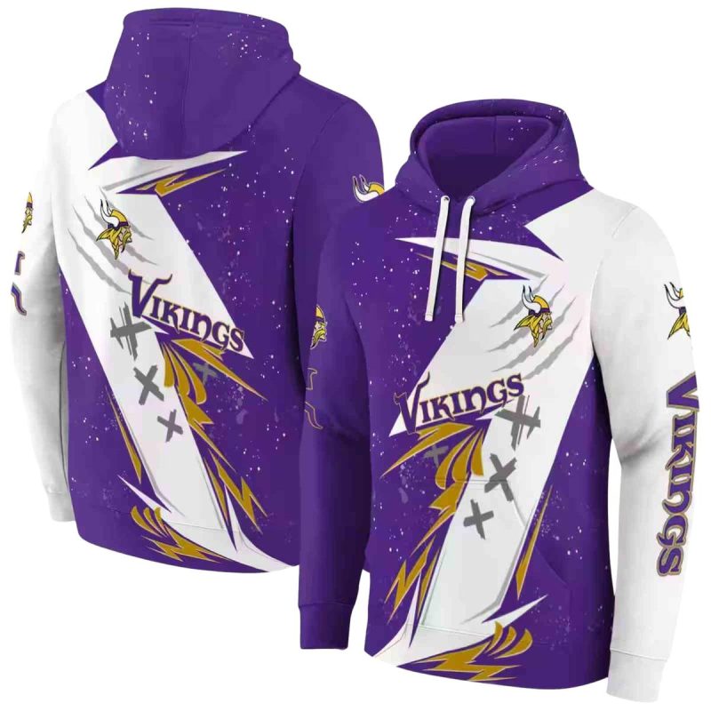 Minnesota Vikings Dynamic Slash Purple White Aop Hoodie 1