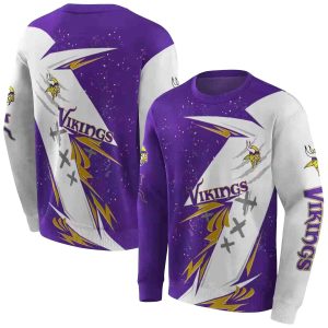 Minnesota Vikings Dynamic Slash Purple White AOP Sweatshirt