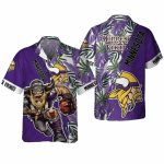 Minnesota Vikings Fierce Viking Warrior Hawaiian Shirt