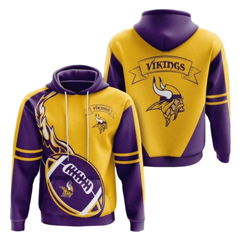 Minnesota Vikings Fire Ball Purple Gold Aop Hoodie 1