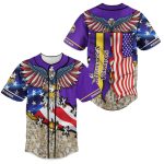 Minnesota Vikings Flag Eagle Baseball Jersey
