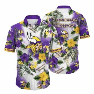 Minnesota Vikings Floral Lei Purple Paradise Hawaiian Shirt