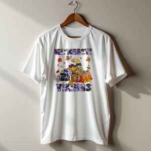 Minnesota Vikings Football Fall Leaves Helmet Pumpkin T Shirt