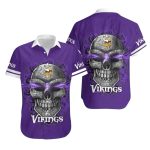Minnesota Vikings Glowing Skull Hawaiian Shirt