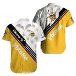 Minnesota Vikings Gold and White Viking Logo Hawaiian Shirt