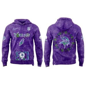 Minnesota Vikings Grateful Dead 60th Anniversary AOP Hoodie