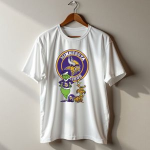 Minnesota Vikings Grinch And Max Merry Christmas T Shirt