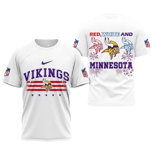 Minnesota Vikings Happy 4Th Of July AOP T Shirt