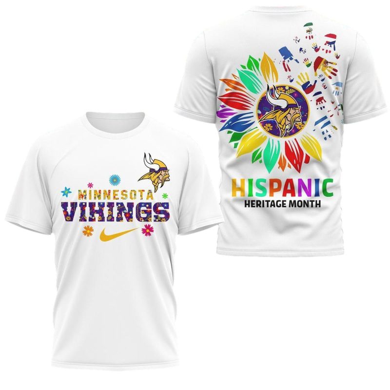 Minnesota Vikings Hispanic Heritage Month Aop T Shirt 1