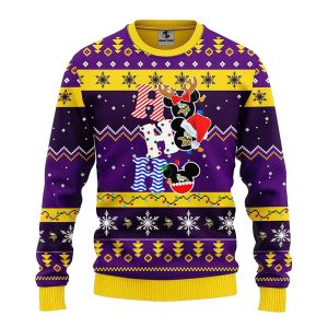 Minnesota Vikings HoHoHo Mickey Christmas Ugly Sweater