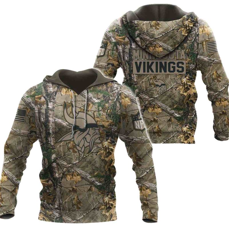 Minnesota Vikings Hunting Camo Aop Hoodie 1