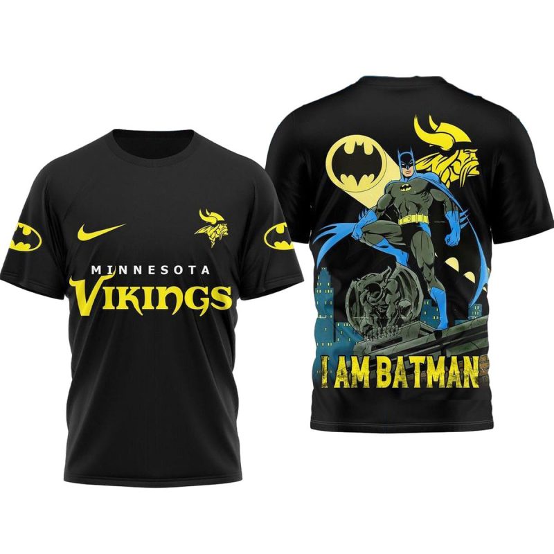 Minnesota Vikings I Am Batman Comic Aop T Shirt 1