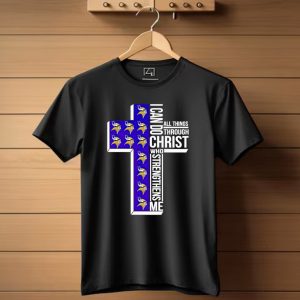 Minnesota Vikings I Can Do All Things Through Christ Who Strengthens Me Cross T Shirt