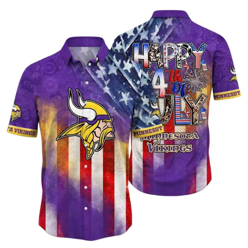 Minnesota Vikings Independence Day Hawaiian Shirt 1