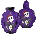 Minnesota Vikings Jack Skellington Christmas Football AOP Hoodie