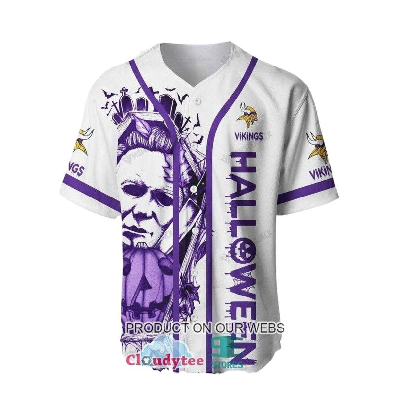 Minnesota Vikings Jason Voorhees Halloween Baseball Jersey 1