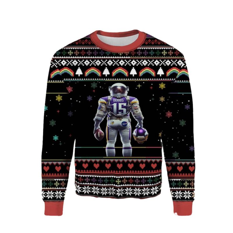 Minnesota Vikings Josh Dobbs Nasa Ugly Sweater 1