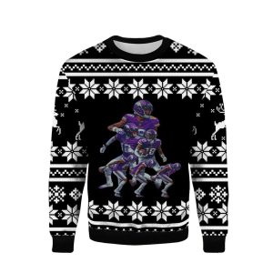 Minnesota Vikings Jusin Jefferson Black Ugly Sweater