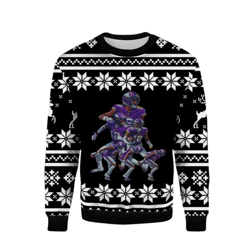 Minnesota Vikings Jusin Jefferson Black Ugly Sweater 1