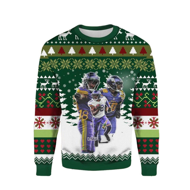 Minnesota Vikings Justin Jefferson Alcohol Ugly Sweater 1