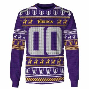 Minnesota Vikings Logo And Christmas Pattern AOP Sweatshirt
