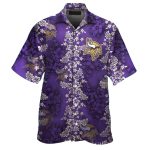 Minnesota Vikings Logo And Lavender Luau Hawaiian Shirt