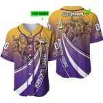 Minnesota Vikings Logo And Mascot Lover Baseball Jersey