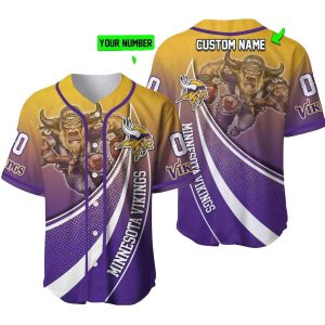 Minnesota Vikings Logo And Mascot Lover Baseball Jersey