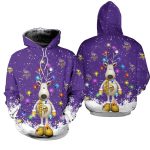 Minnesota Vikings Logo And Reindeer Christmas Pattern AOP Hoodie