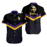 Minnesota Vikings Logo Black Hawaiian Shirt