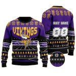 Minnesota Vikings Logo Christmas Pattern Ugly Sweater