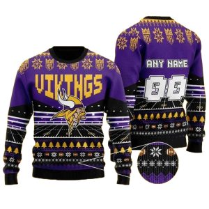 Minnesota Vikings Logo Christmas Pattern Ugly Sweater