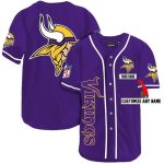 Minnesota Vikings Logo In My Heart Purple Baseball Jersey