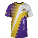 Minnesota Vikings Logo Lovely White Yellow And Purple AOP T Shirt