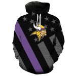 Minnesota Vikings Logo Patriotic AOP Hoodie