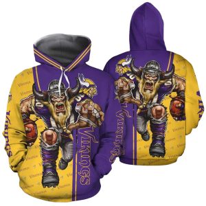 Minnesota Vikings Mascot Running AOP Hoodie