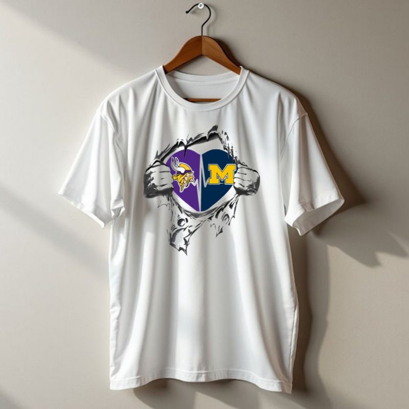 Minnesota-Vikings-Michigan-Wolverines-Heartbeat-Logo-Fusion-T-Shirt-1_T-Shirt-1 Minnesota Vikings Michigan Wolverines Heartbeat Logo Fusion T Shirt 1 T Shirt 1