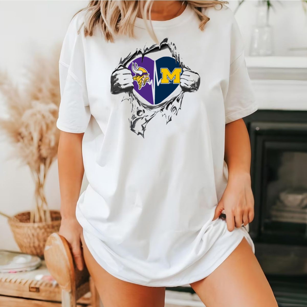 Minnesota-Vikings-Michigan-Wolverines-Heartbeat-Logo-Fusion-T-Shirt-1_t-shirt-1_2