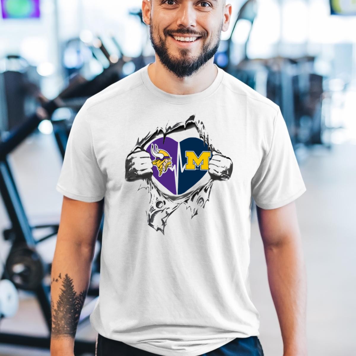 Minnesota-Vikings-Michigan-Wolverines-Heartbeat-Logo-Fusion-T-Shirt-1_t-shirt-3_4