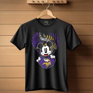 Minnesota Vikings Mickey Heart T Shirt
